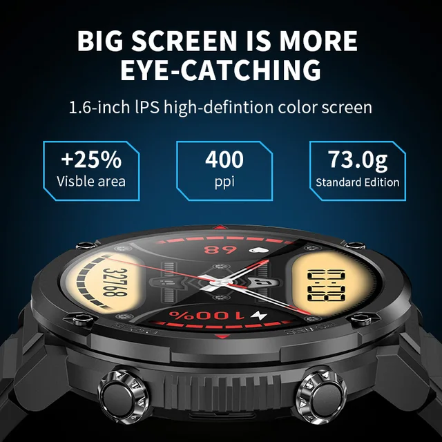 2023 New Smart Watch Men 1.6 Inch IPS Display Long Standby Sports Watches HD Voice Calling Waterproof Smartwatch For Android IOS 2