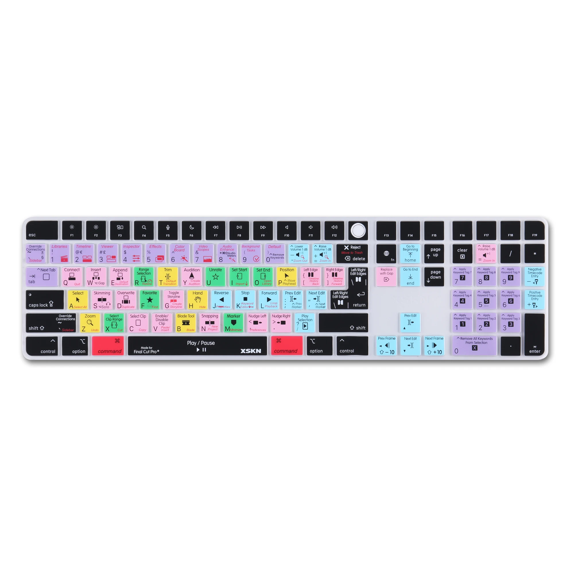 XSKN-cubierta de silicona para teclado Final Cut Pro, accesorio para 2021 24 