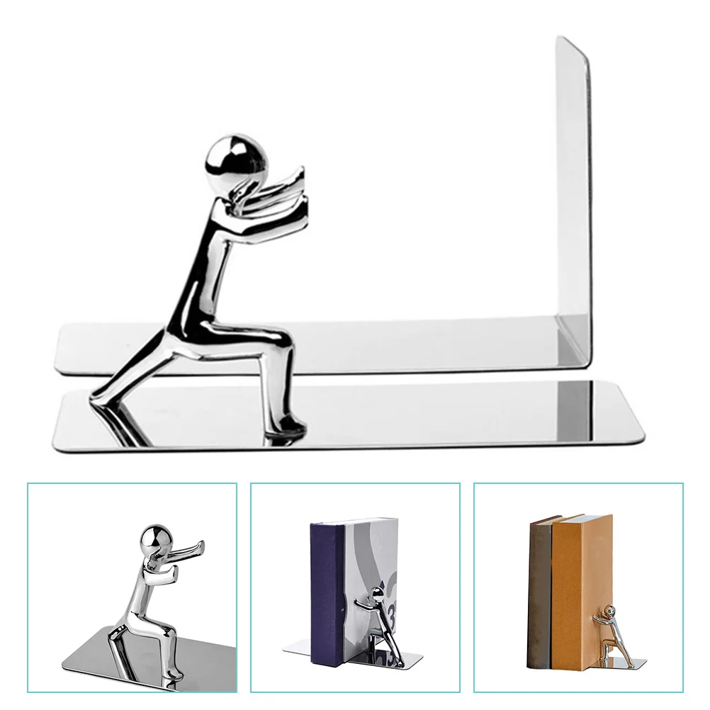 Desktop Kongfu Bookend Silver Book End Office Book Stand Classroom Bookend School Stationery Gift Unique Design Bookend