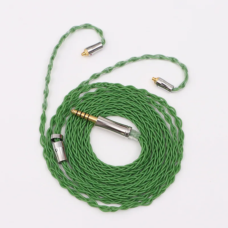 

8 Core green single crystal copper silver-plated headphone cable headphone upgrade cable MMCX 0.78 KZ-QDZ audio cable