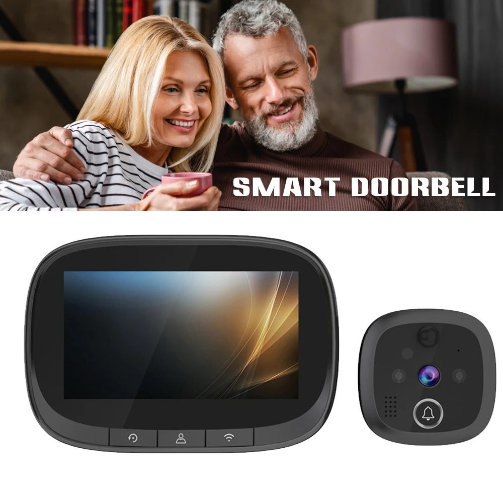 Wifi Peephole Smart Wireless Visual Home Doorbell Cell Phone Remote Intercom Peepholes for Doors Safety Door Viewers Doorbells