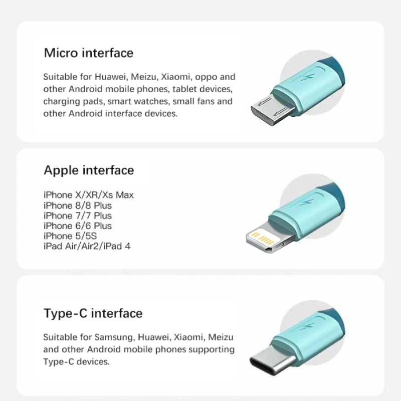 OLAF 3 in 1 USB Cable 3A Fast Charging USB C Cable For iPhone 13 12 Pro Max Xiaomi 12 11 Huawei Samsung Mobile Phone Charge Cord