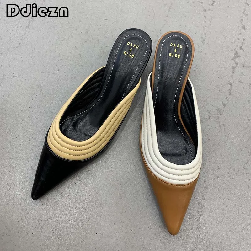 

Women Pumps Slippers Female Shoes Thin High Heels Summer Spring New In Fashion 2023 Ladies Sandals Slip-On Mules Slides