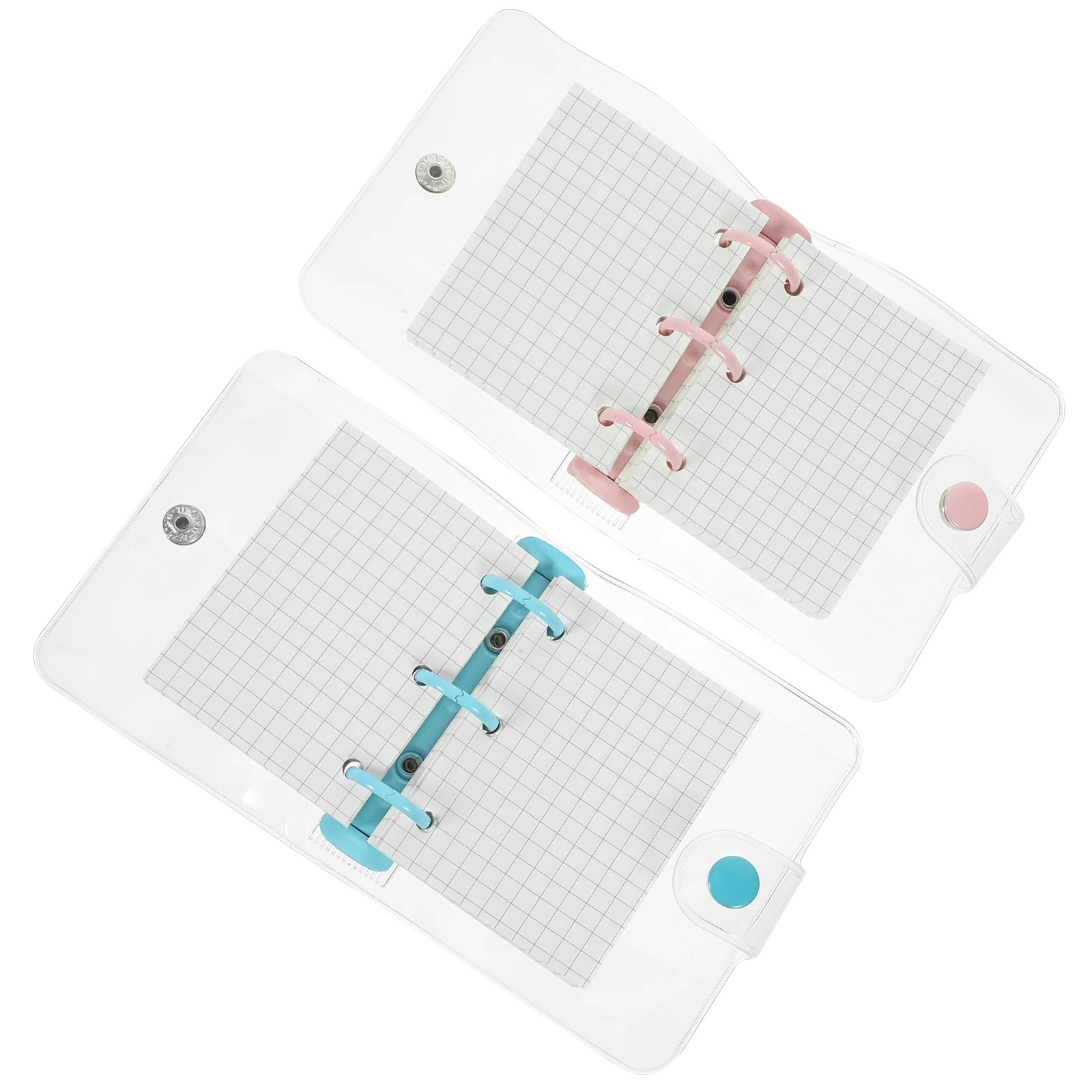 

2 Sets Mini Binders Creative Notepad Buckled Scrapbook Spiral Agenda Portable Loose-leaf Notebook DIY Student Graph With rings