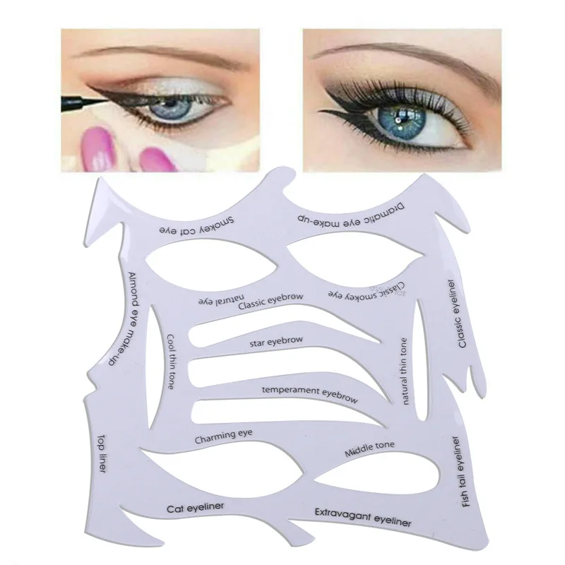 Eyebrows Eye Shadow Makeup Template Tool Eye Makeup Stencils Set Eyeliner Template Shaping Tools Styling Drawing Guide for Women images - 6