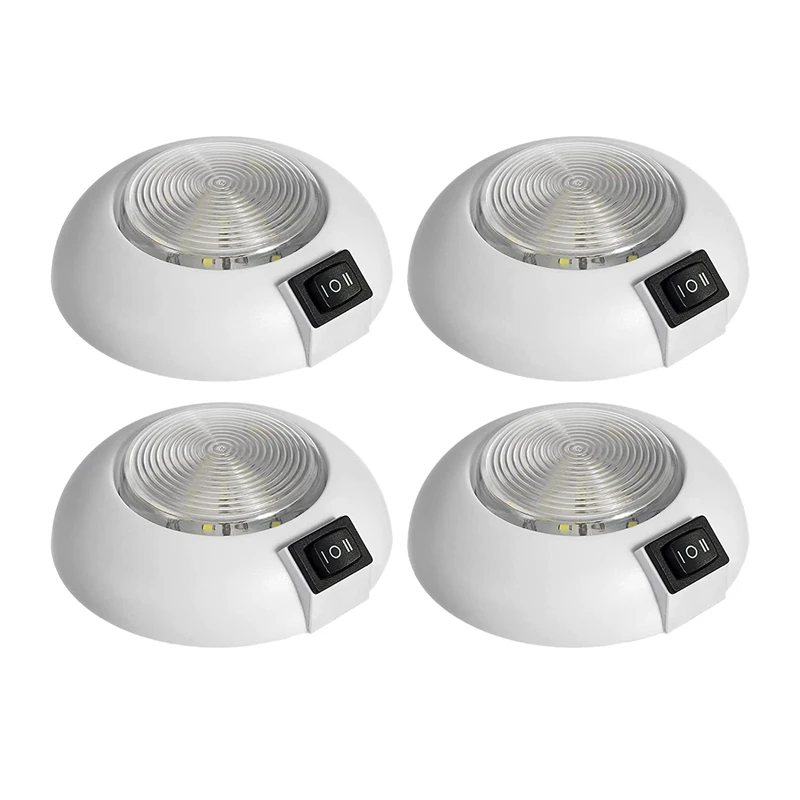 

4PCS RV Round LED Dome Lights, 4 Inch Interior Roof Ceiling Awning Led Porch Light, for Home Car Truck RV Trailer Boat