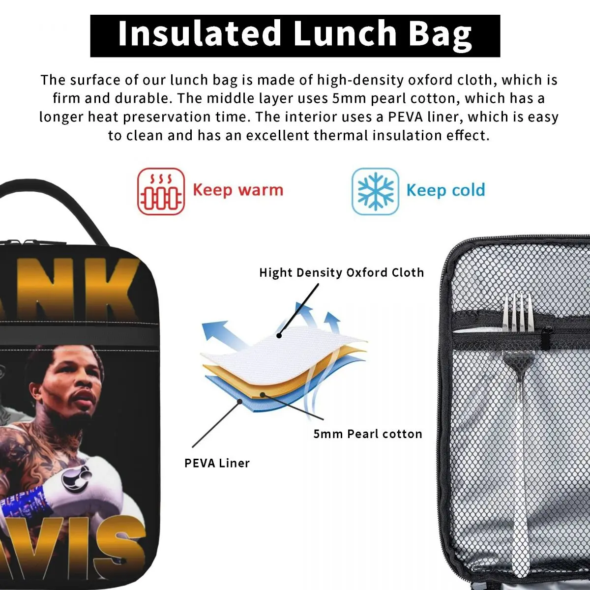 Винтажная гервонта Дэвис с полками изолированная сумка для ланча емкость еды