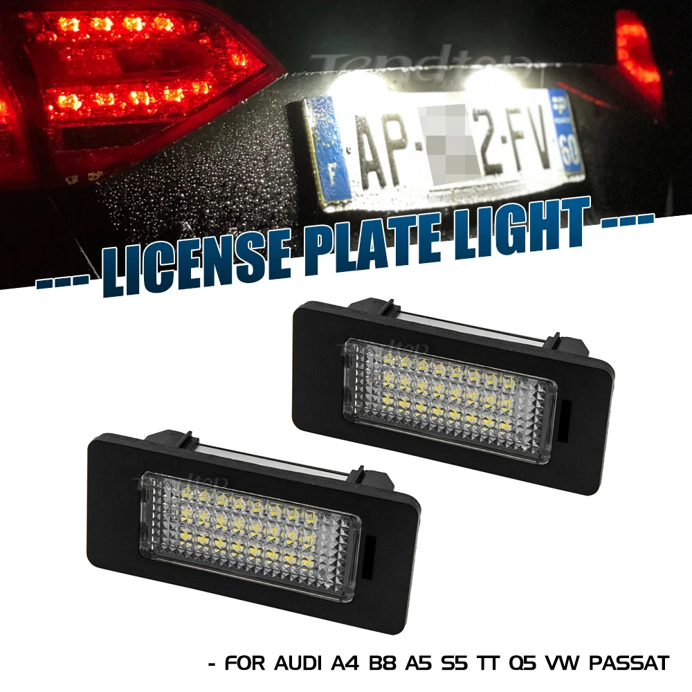

Canbus Led Number Plate For Audi Number License Plate Light Lamp white For Audi A4 B8 A5 A6 Q5 for VW Golf MK6 Jetta Passat B6