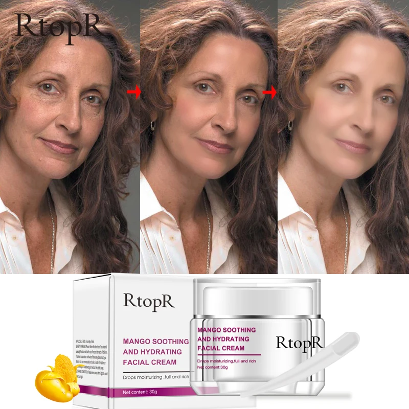 

RtopR Face Cream Anti-Wrinkle Anti Aging Whitening Mango Bright Moisturizing Liquid Tights Nourishing Shrink Pores High Quality