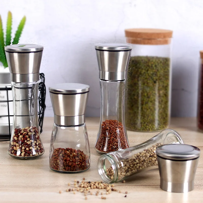 High Bottle Grinder 304 Stainless Steel Pepper Grinder for Pepper/Chinese Pepper/black Pepper Grinding Spice Container