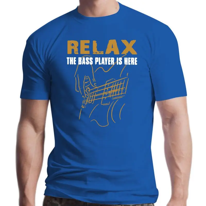 

Новая мужская футболка с басами PlayerRelax, бас-плеер здесь, акустические и электрические гитары, Забавные футболки с коротким рукавом из чистог...