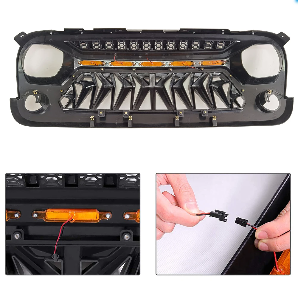 Для Jeep Wrangler JK 2007-2017 Сменные рыцарские грили Автомобильная гоночная решетка