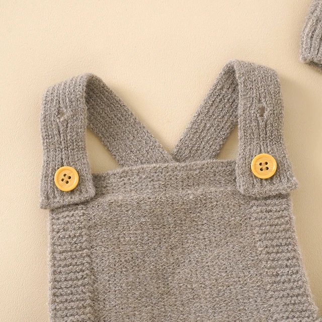 Baby Rompers Sleeveless Knitted Newborn Boys Girls Jumpsuits Hats 2pcs Outfits Sets Autumn Casual Outwear Toddler Infant Clothes 4