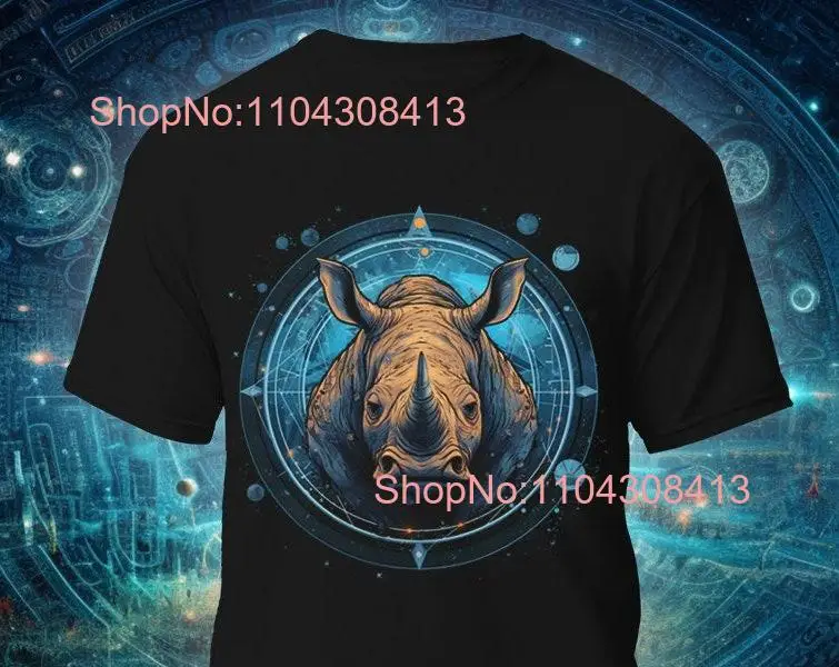 Футболка Космический носорог Лунное пространство Астрономия Небесная галактика