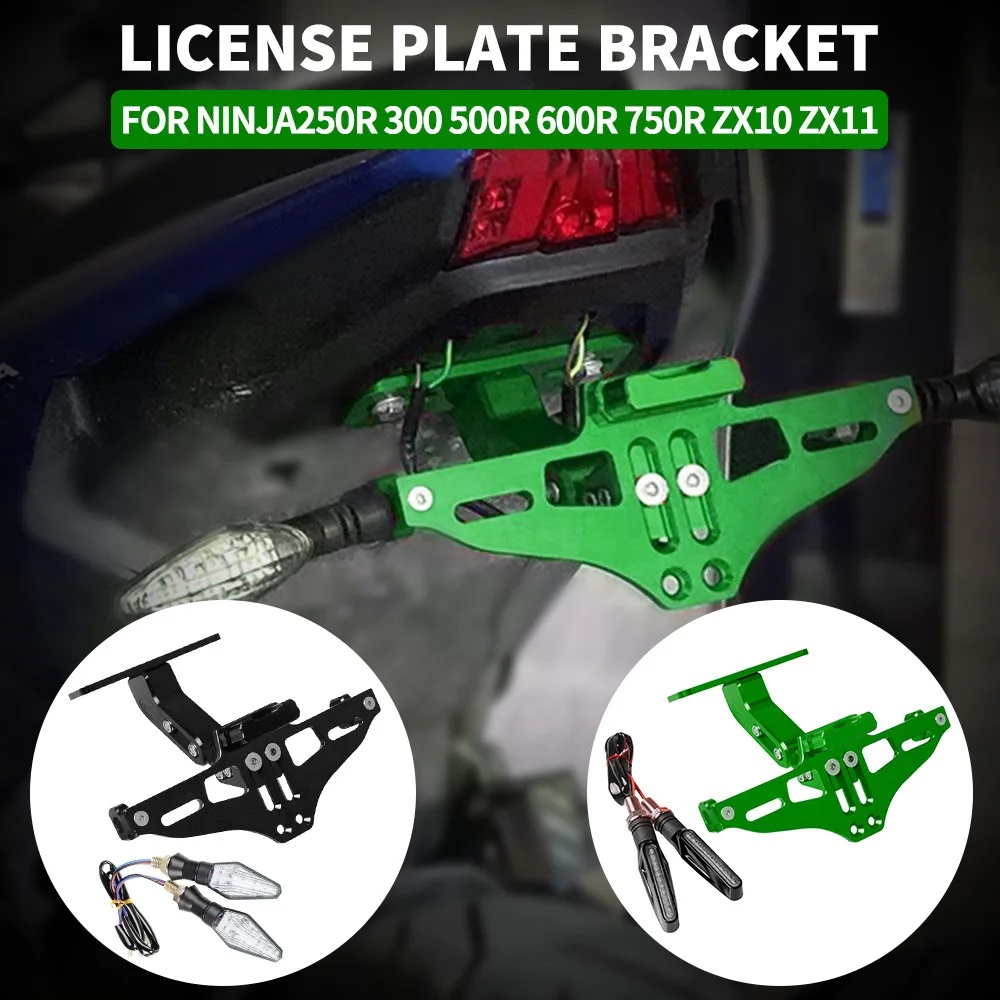 

Motorcycle License Plate Bracket Licence Plate Holder Frame Number Plate For Kawasaki Ninja 250R 300 500R 600R 750R ZX10 ZX11