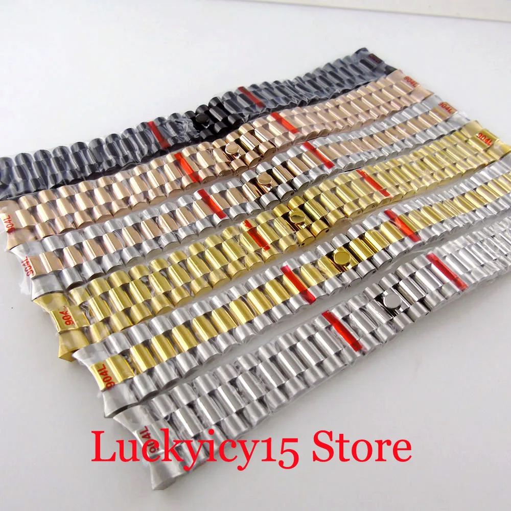 

Nologo 20 мм Ширина Зажим стальной металлический матовый двухцветный браслет ремень подходит для BLIGER автоматические мужские часы