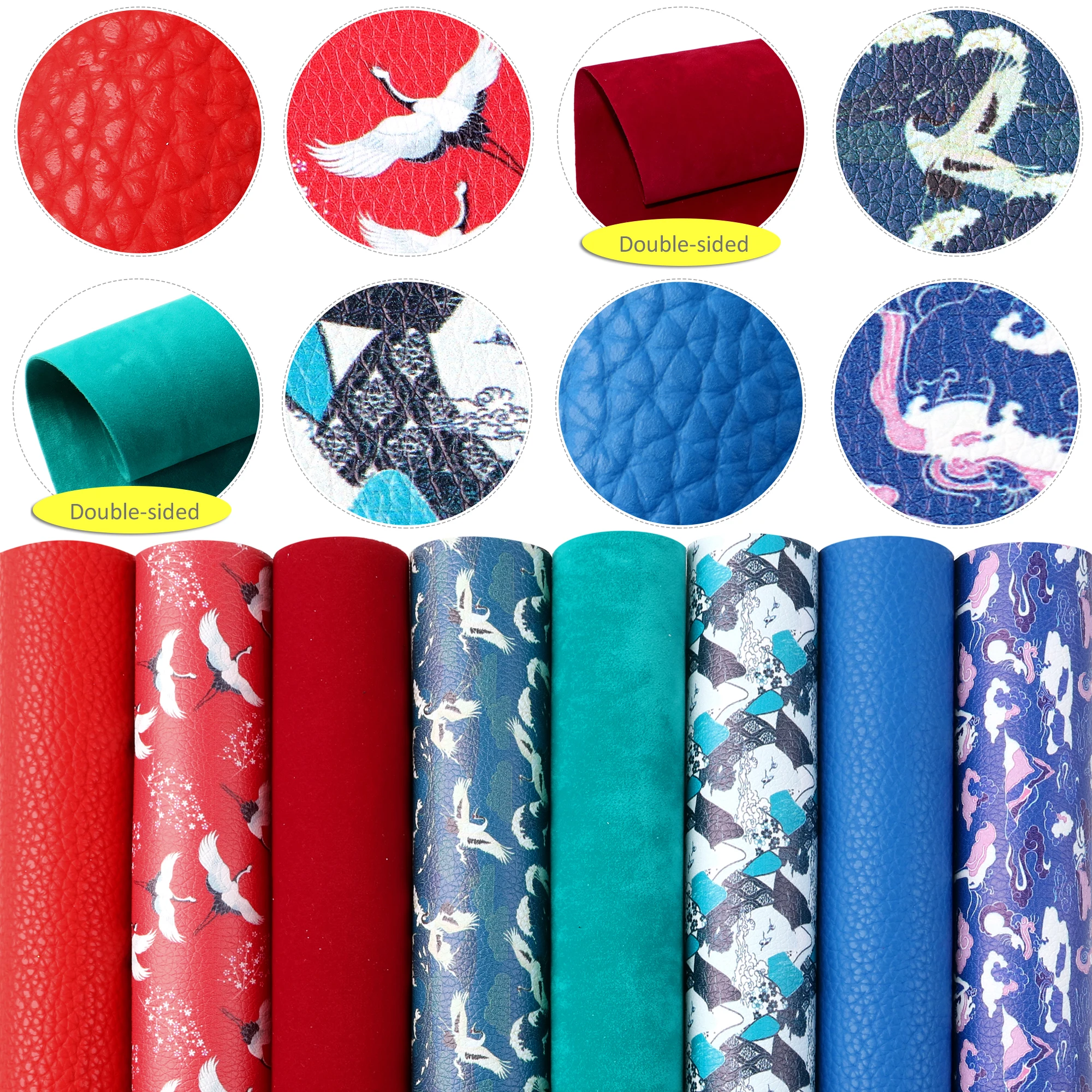 

Набор из искусственной кожи с принтом крана и облака, личи, бархатная синтетическая кожа для самостоятельной сборки, серьги с бантом 20*33 см, ...