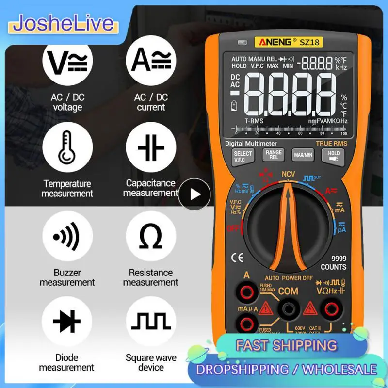 

Цифровой мультиметр ANENG SZ18, профессиональный Аналоговый тестер True RMS, 9999 дюйма