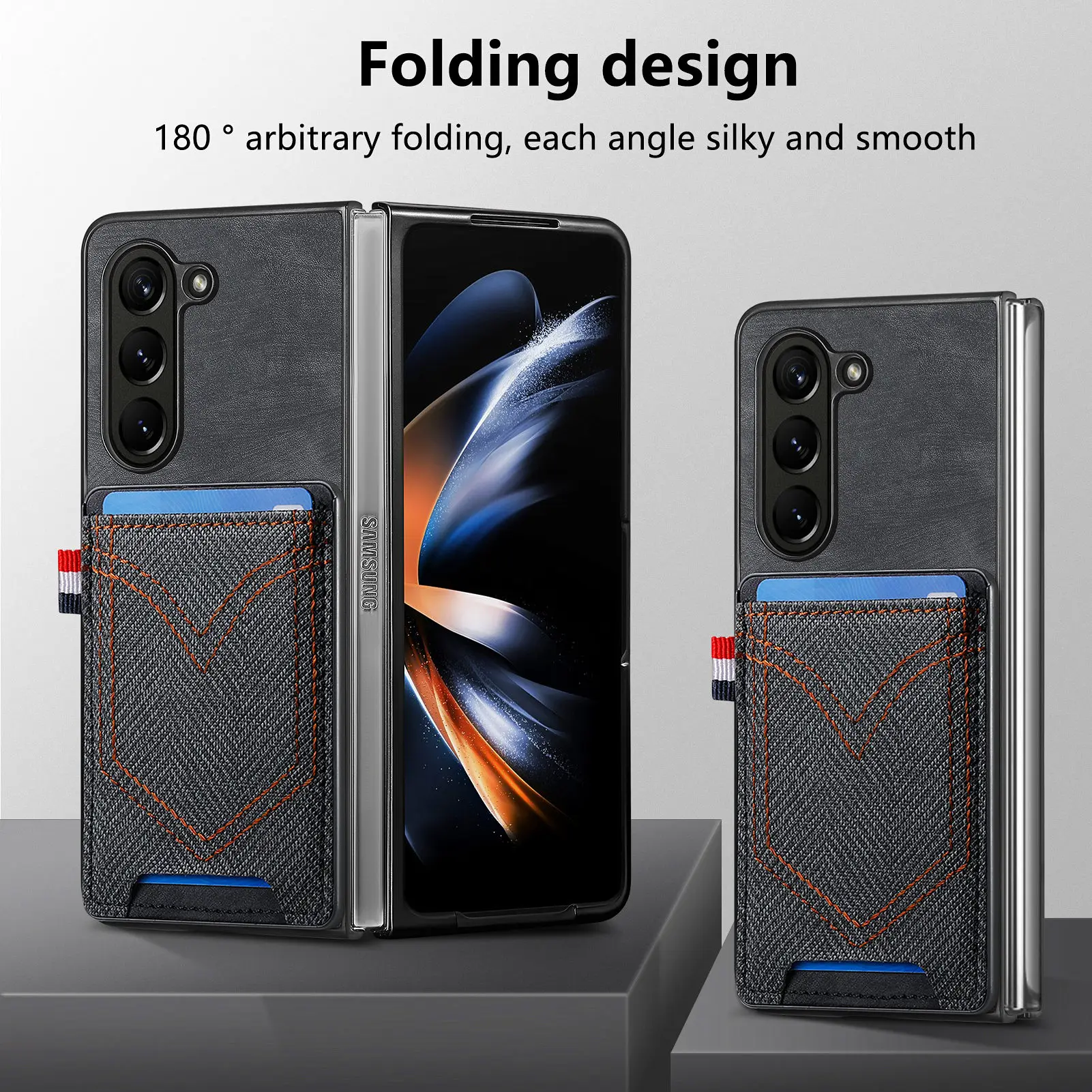 

Нескользящий ковбойский кожаный чехол для Samsung Galaxy Z, Складывающийся на 5, 4 вспышки