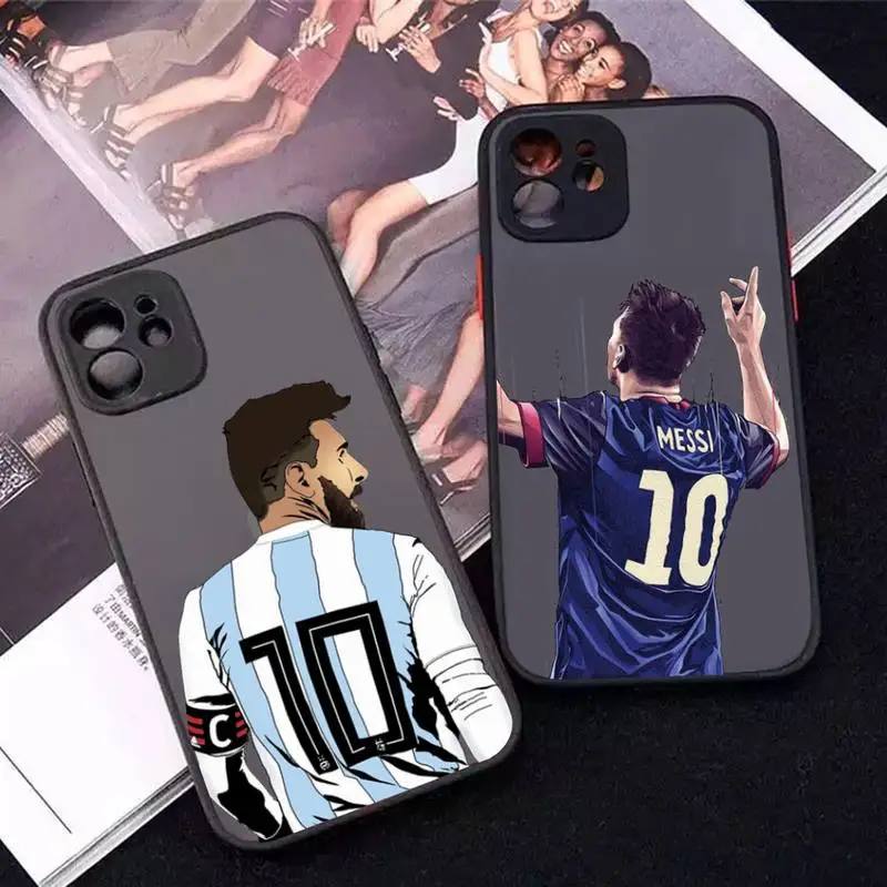 

football Phone Case for iPhone X XR XS 7 8 Plus 11 12 13 pro MAX 13mini Translucent Matte Case