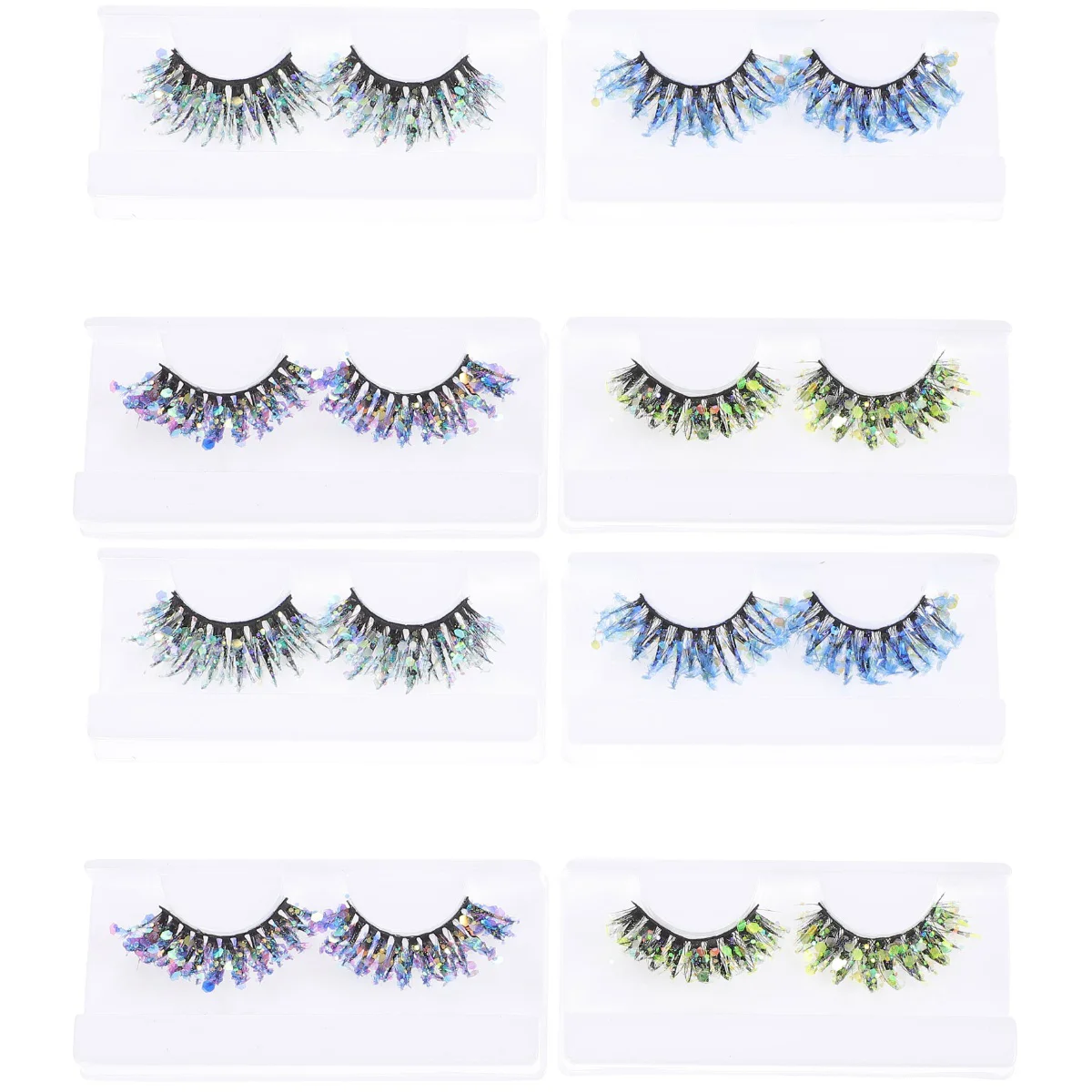 

Eyelashes Glitter Lashes Soft Lash False Thick Dramatic Natural Eyeextensionslight Colored Black Reusable Fake Strip