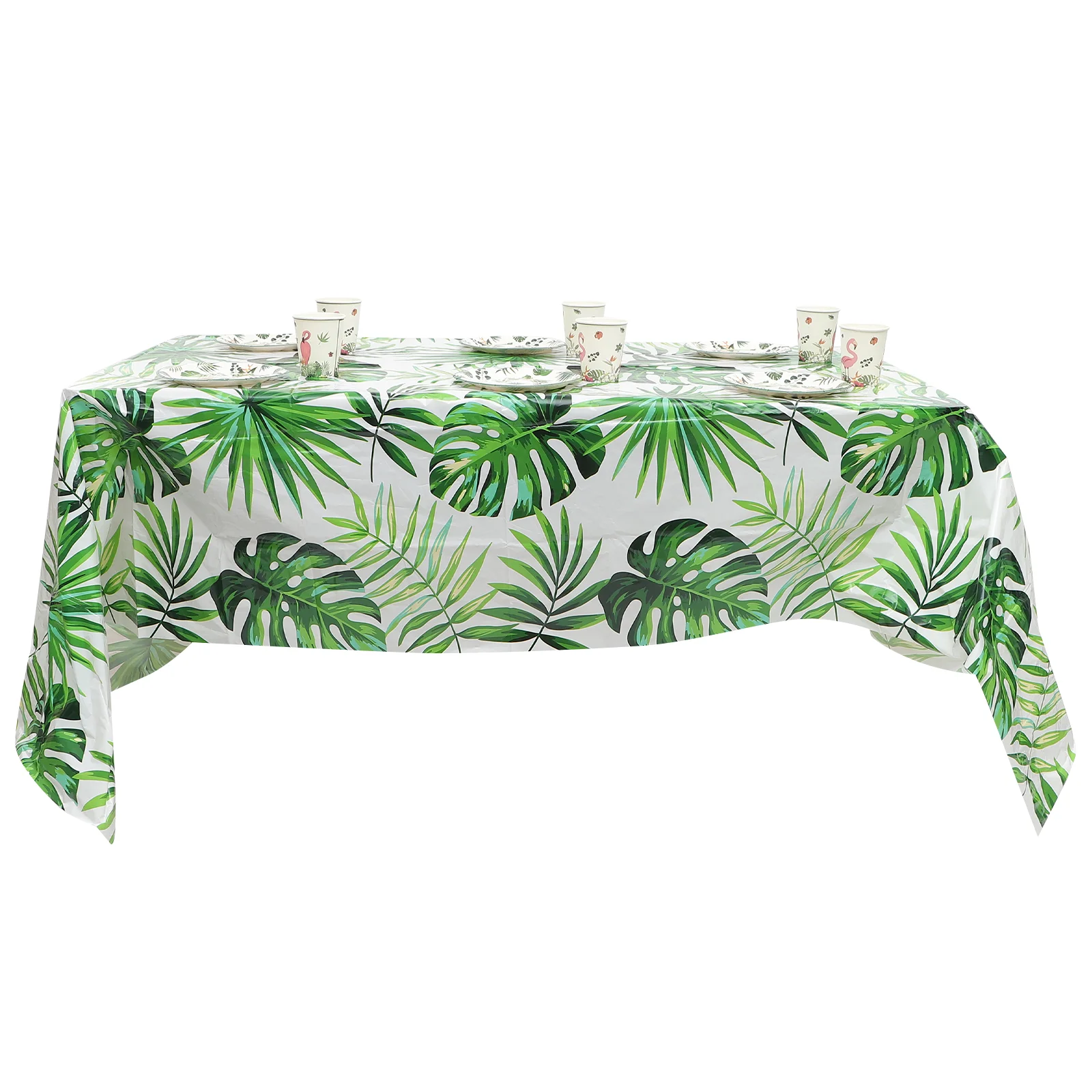 

Hawaiian Party Paper Luau Summer Tablecloth Plates Tropical Decorationstable Cup Dinnerware Hawaii Set Tableware Cups Runner