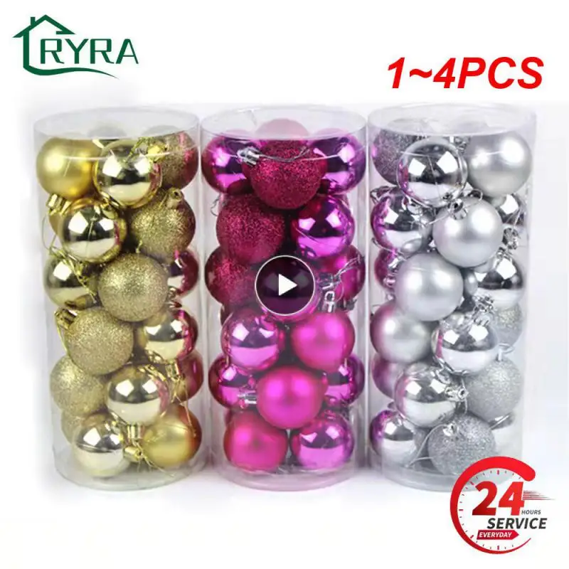

1~4PCS 3/4/6/8cm Christmas Ball Christmas Tree Ornament Home Christmas Hanging Pendant New Year Party Decoration Gift Navidad
