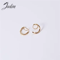 non tarnish waterproof personality twisted thread spiral earrings stainless steel jewelry wholesale
