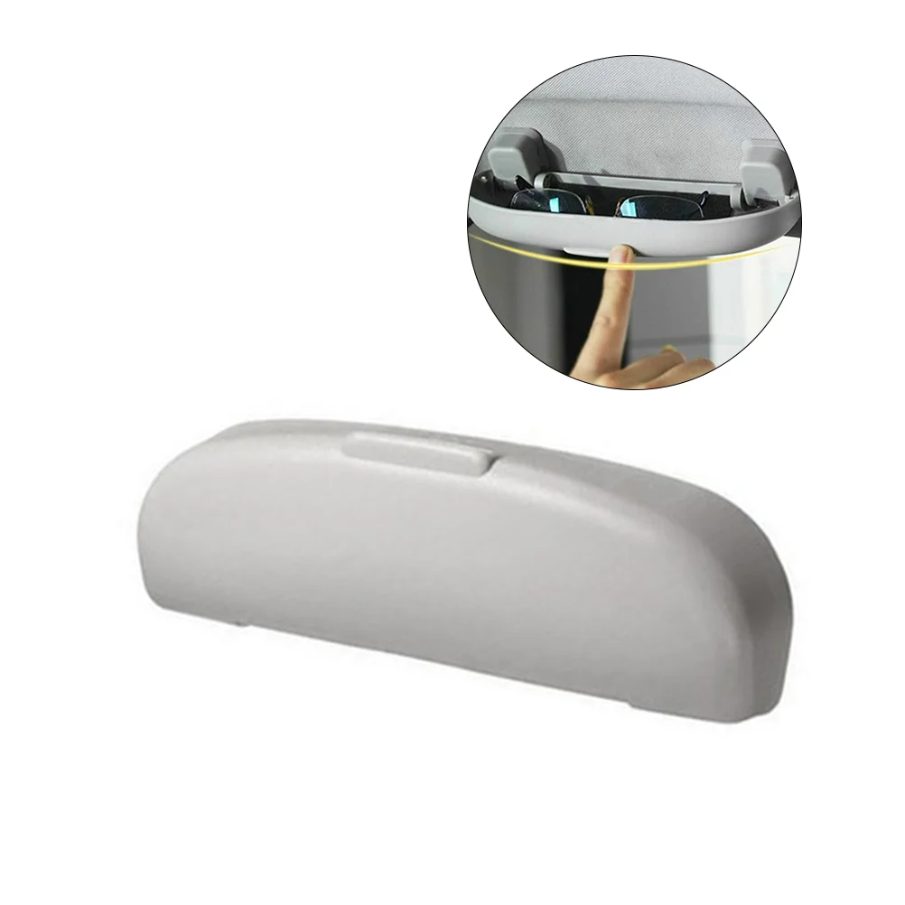 

1pc Front Car Glasses Sunglasses Holder Case Storage Box for Car (Grey)
