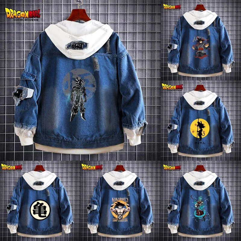 Джинсовая куртка Torankusu Goten Dragon Ball, толстовка, худи, Сон Гоку, аниме Fifures, пальто, толстовка с капюшоном, костюмы для косплея, подарки