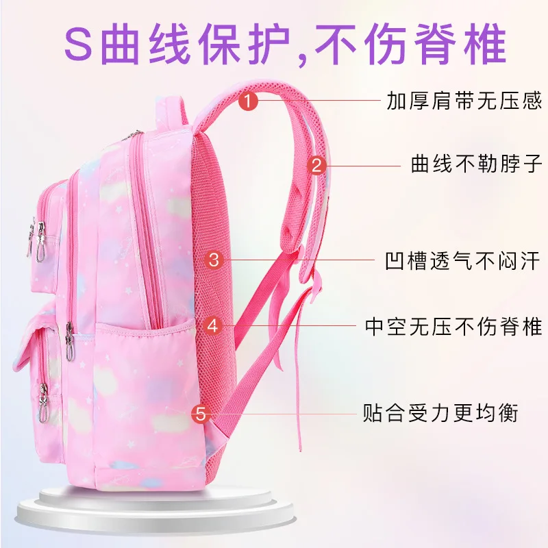 New Star Fantasy Children's Schoolbag Shoulder Bag for Primary School Girls with Reduced Load and Waterproof Spine Protection