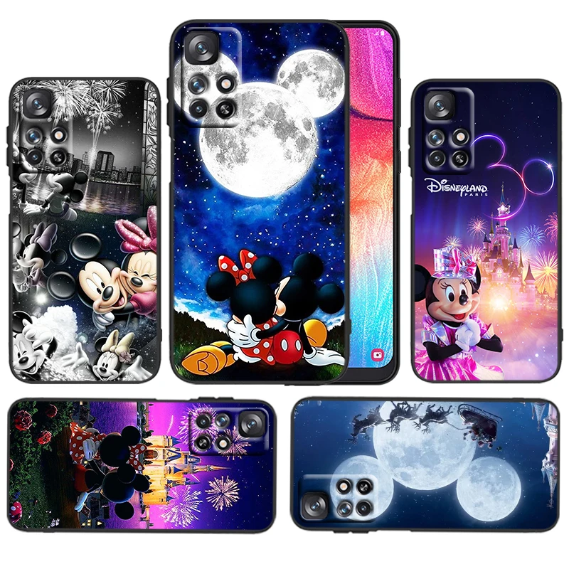 

Disney Fireworks Minnie Mickey For Xiaomi Redmi 11 Prime 10 10X 9T 9C 9C 8 A1 K50 K40S Gaming 4G 5G Silicone Black Phone Case