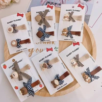 korean style new hairpin accessories cloth bow cartoon suit hair clip pastoral style headdress