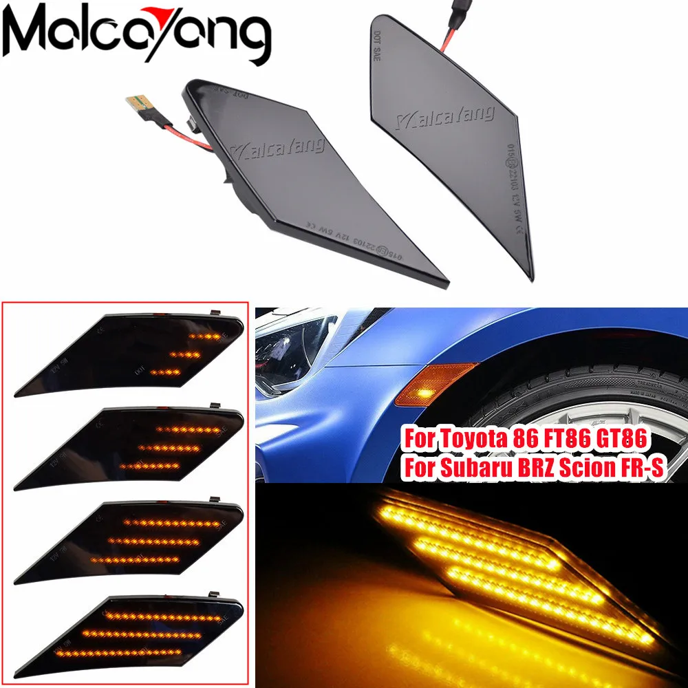 

1pair Led Dynamic Turn Signal Light Side Marker Fender Sequential Lamp For Toyota GT86 FT86 For Scion FR-S For Subaru BRZ 2013-