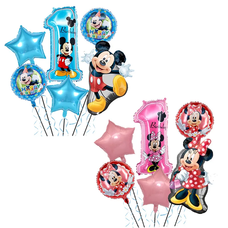 

Mickey Minnie Theme Cartoon Birthday Aluminum Foil Balloons Set Children's Birthday Party Decoration Balloon Number Balls