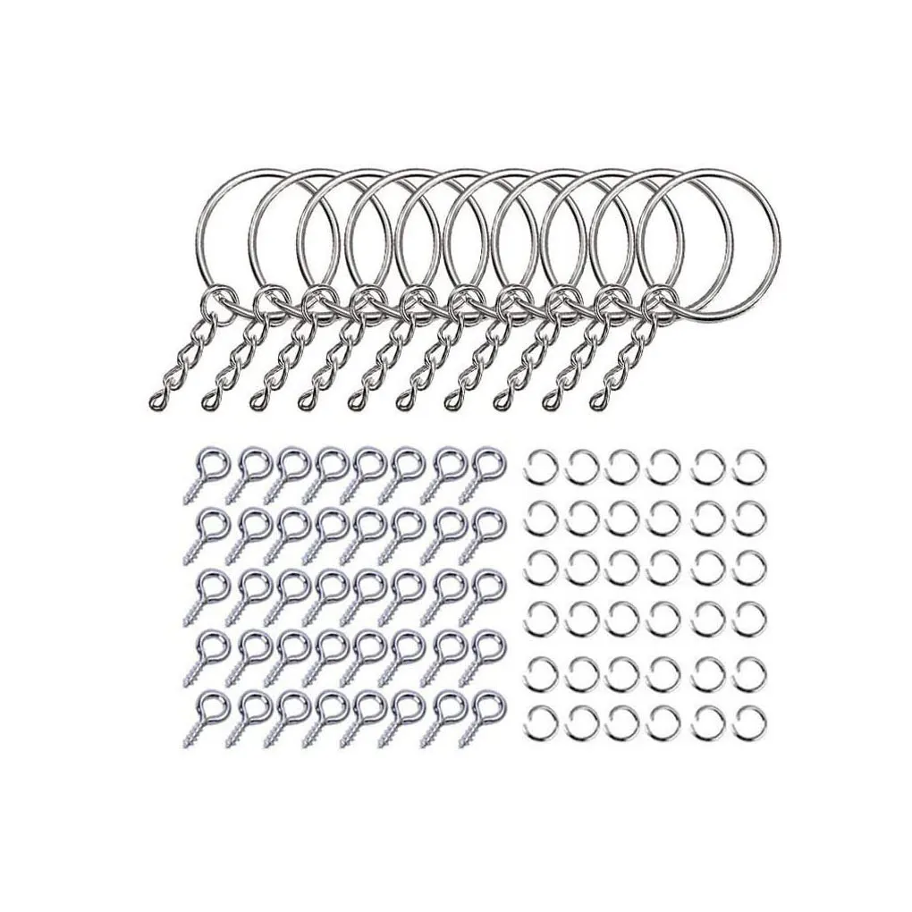 

220Pcs/Set Key Ring Screw Eye Pin Portable Home Door Art Craft Keychain Homemade DIY Jewelry Making Accessories for Woman