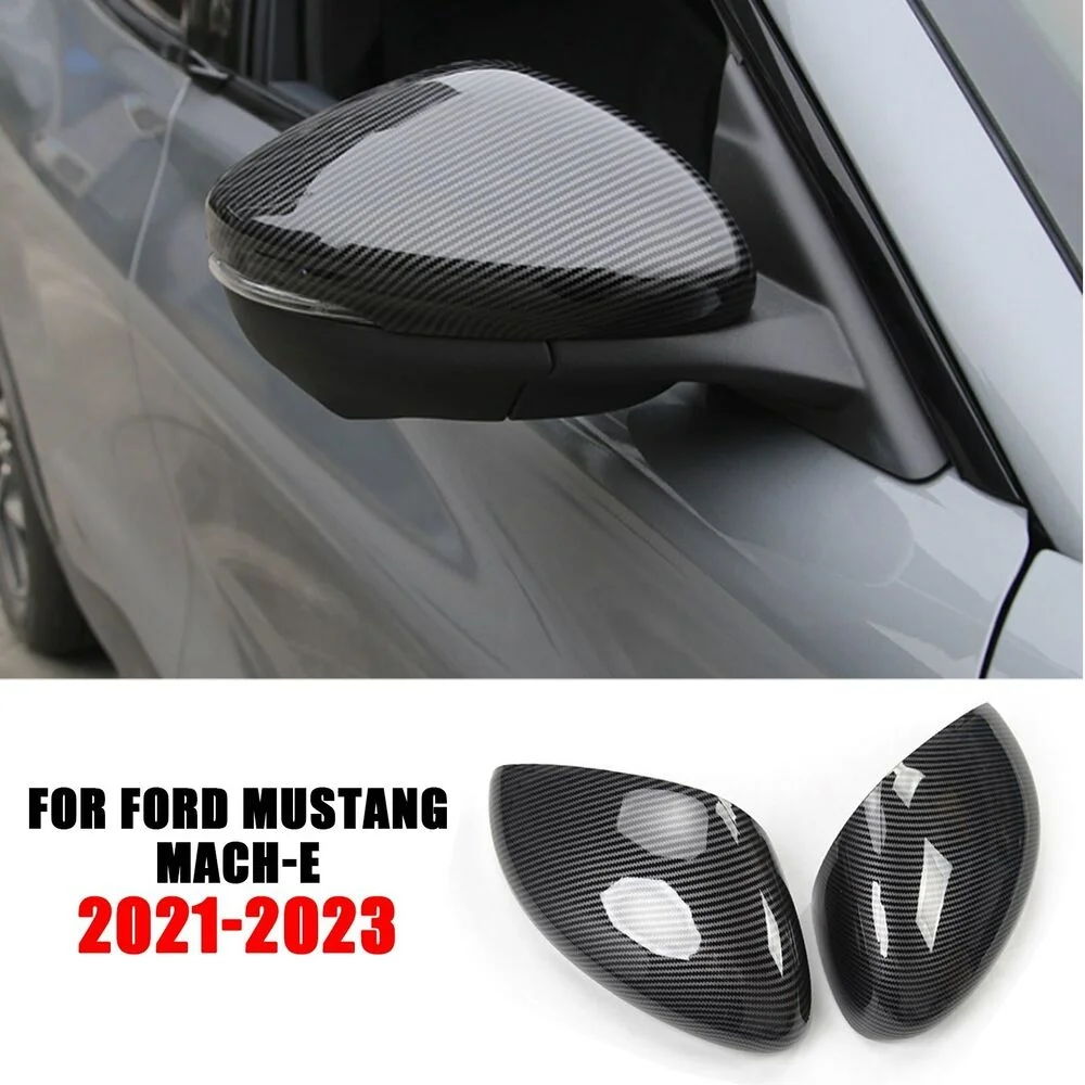 

2PCS For Ford Mustang Mach-E 21-23 Carbon Side Rear View Mirror Cover Trim Kit