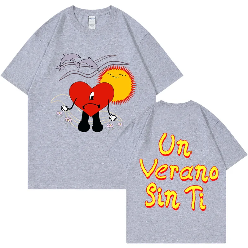 Singer Bad Bunny UN VERANO SIN TI Music Album Print Graphics Men T Shirt Hip Hop Women T Shirts Oversized Streetwear Tops Tees images - 6