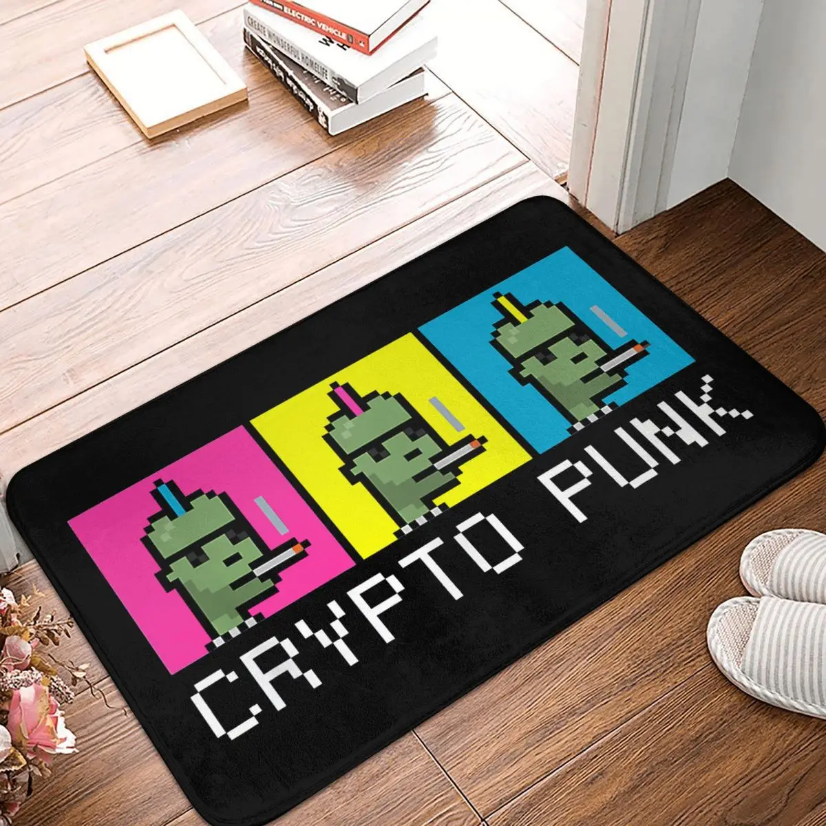 

NFT Non Fungible Tokens Non-slip Doormat Crypto Pixel Punk Bath Bedroom Mat Welcome Carpet Home Pattern Decor