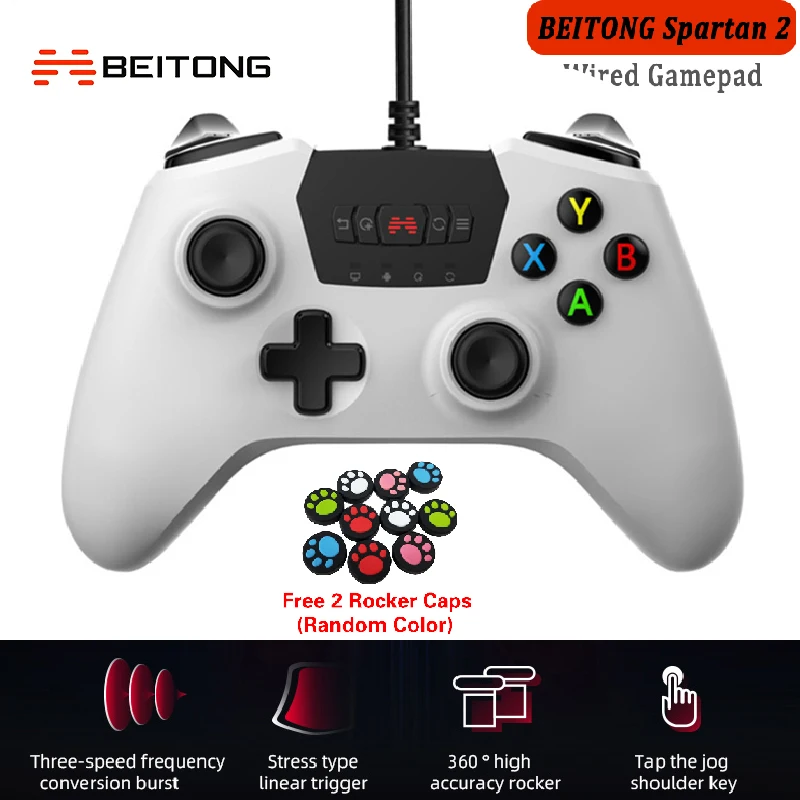 

BEITONG Spartan 2 Wired Bluetooth Gamepad Joystick Enhanced Vibration with 2.4G Receiver Game Controller for PC Android Steam