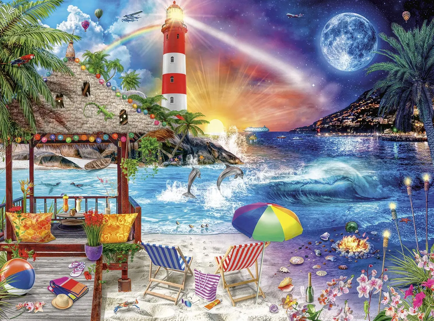 

Life's a Beach Jigsaw Puzzles for Family Toys Game Gift Brain challenge kids learning toys one piece puzzle