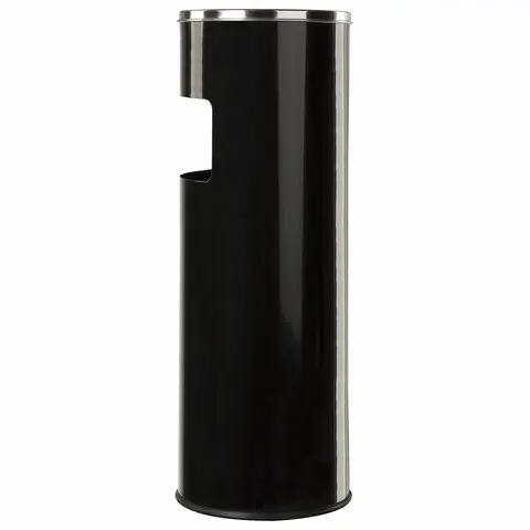 Урна с пепельницей 27 литров 600х250 мм нержавеющая сталь черная LAIMA PROFESSIONAL 606300 | Дом и