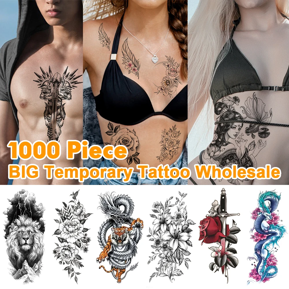 1000 Pieces 2765 Styles Designs Wholesale Big Half Arm Tattoo Sticker Large Temporary Tatoo Body Art