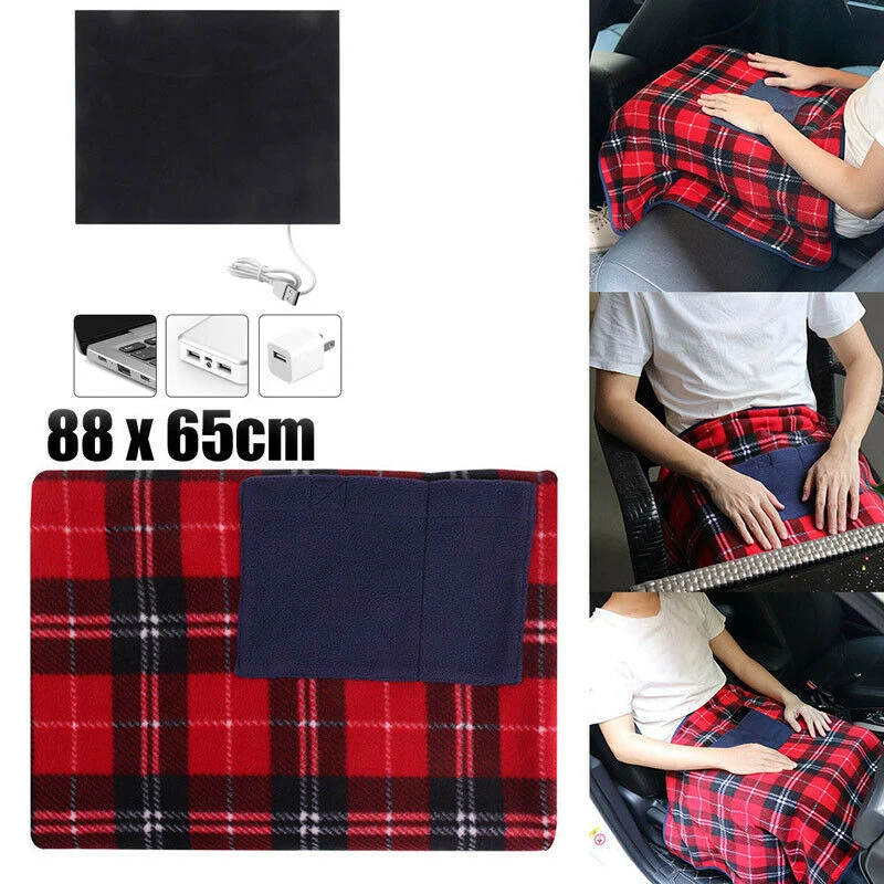 

Electric Heated Blanket 5V USB Winter Baby Warmer Heated Thermostat Mats Portable Washable Full Body Warming Car Home Office Mat