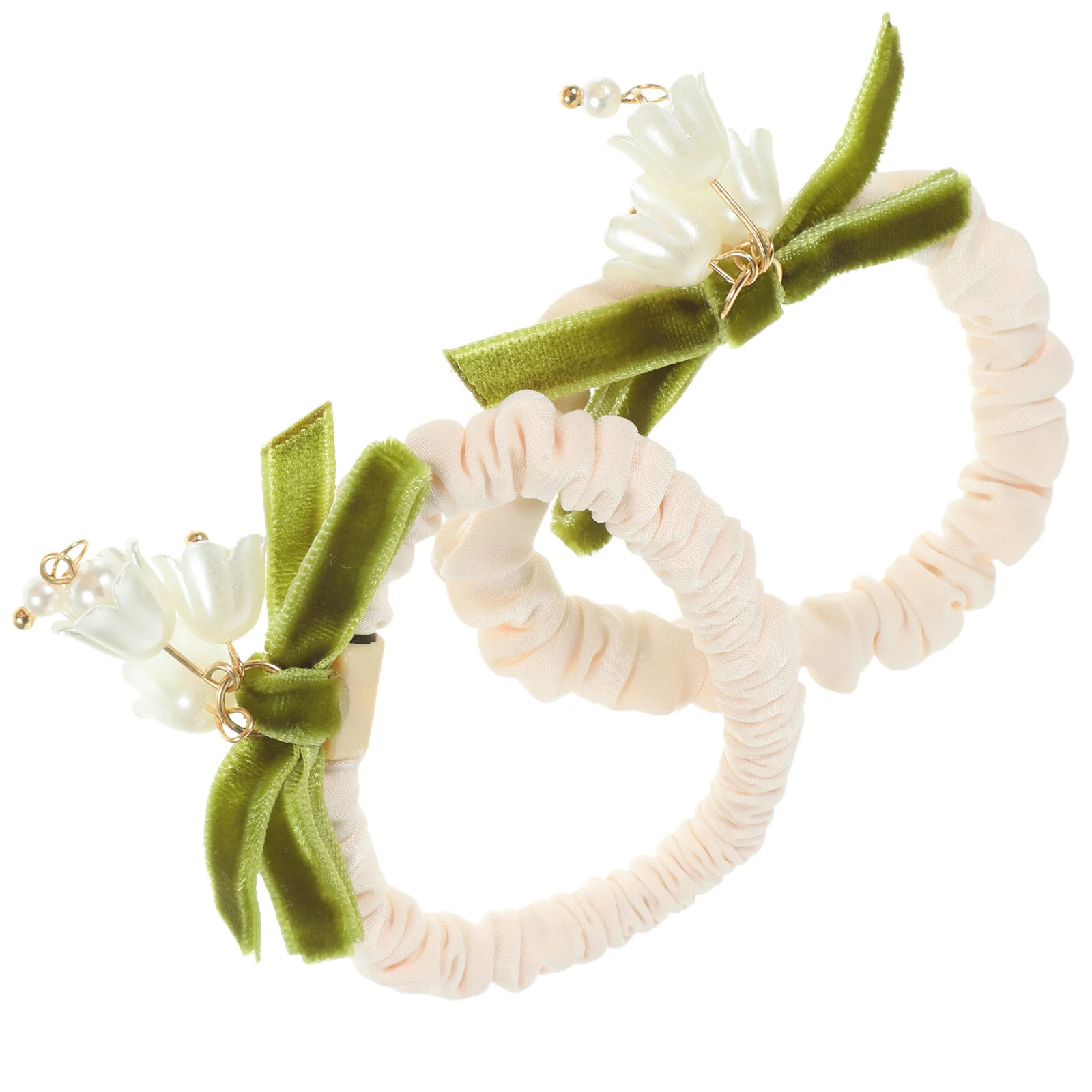 

Резинки для волос 2 шт., резинки для волос в пучок, аксессуары для женщин, тканевые Завязки для конского хвоста, банты, кольца, эластичные лент...