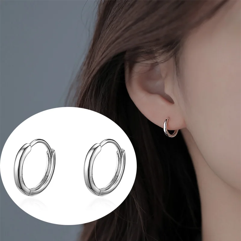 

925 Sterling Silver Earrings Circle Earrings 2022 New Trendy Stud Earrings Sleeping Free Clips on Earring Ear Rings For WOmen
