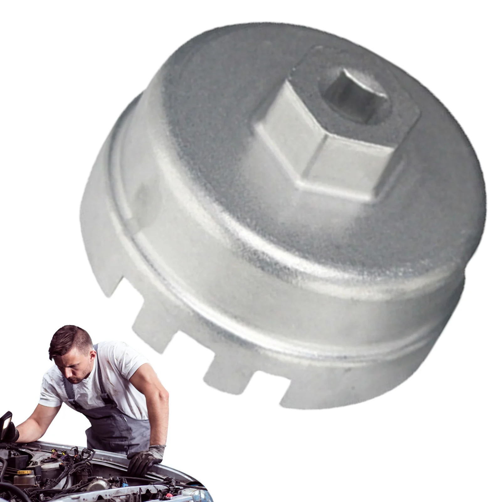 

Oil Filter Cap Removal Tool 65 Mm 14 Flutes Universal Cartridge Style Aluminum Oil Filter Wrench Accessories ForToyota LexusCar