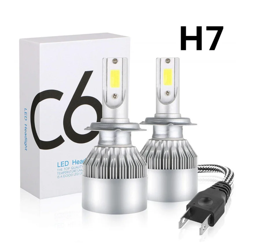 2Pcs C6 H1 H3 Headlight Bulbs H7 LED Car Lights H4 880 H11 HB3 9005 HB4 9006 H13 6000K 4300K 12000K 80W 8000LM Auto Headlamps images - 6
