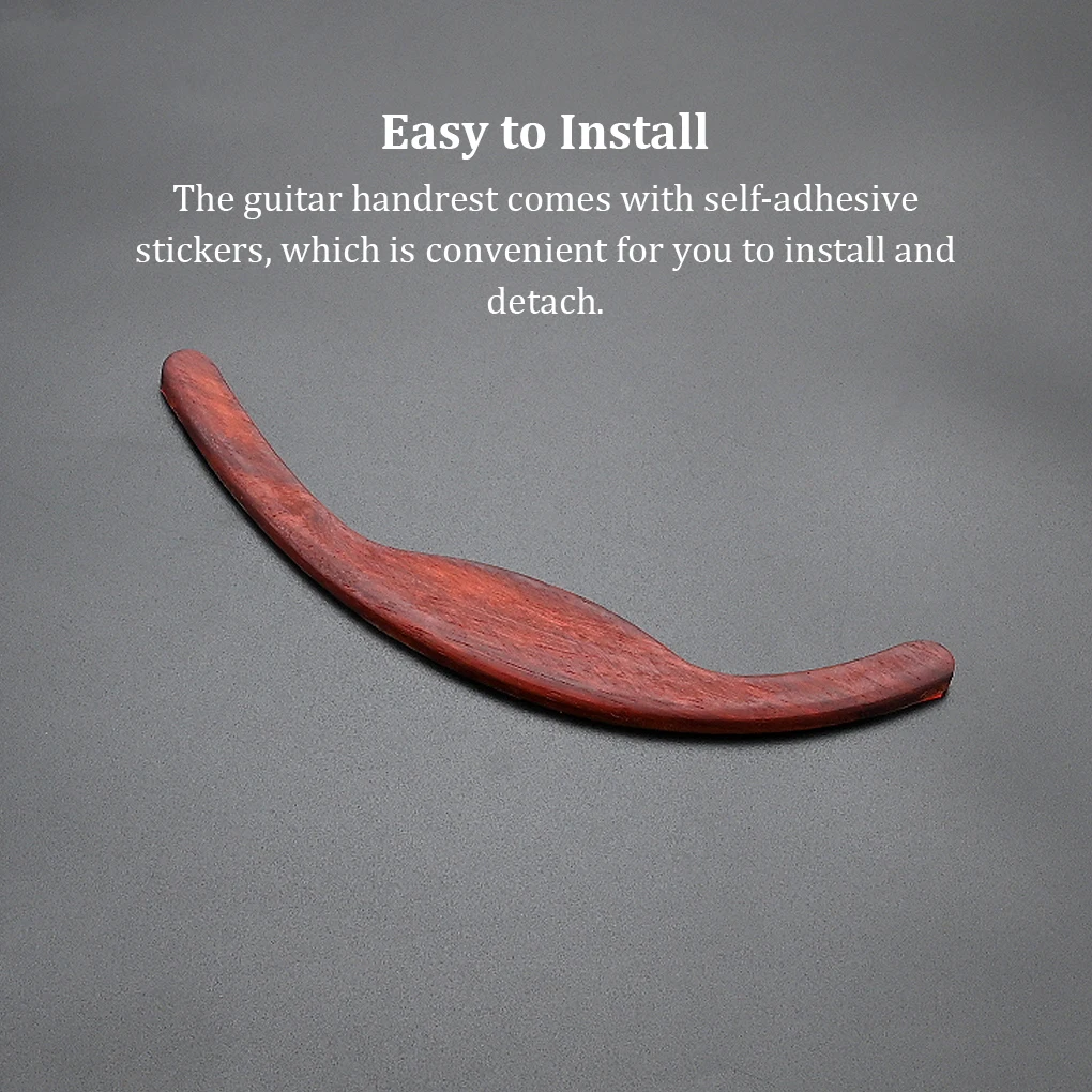 

Red Guitar Arm Rest with Mounting Tape Self-adhesive Acoustic Replacement Parts Rosewood Sweat Proof Musical Instrument Armrest