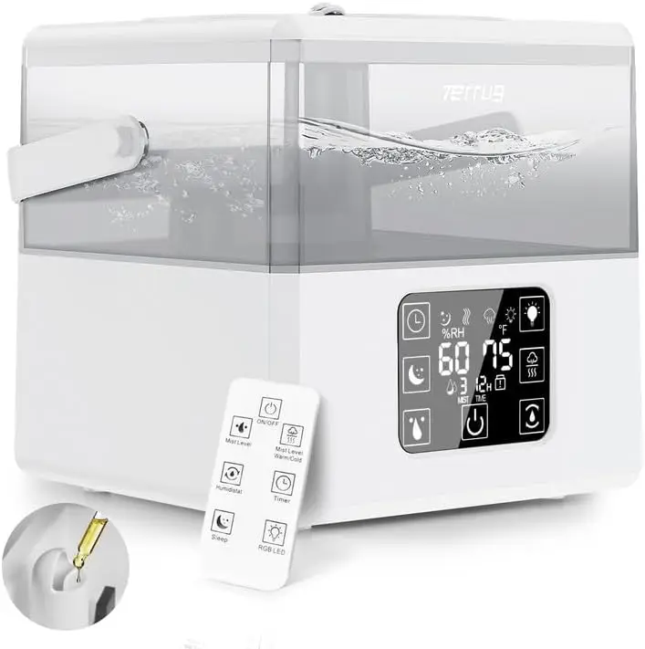 

Humidifiers for Bedroom Large Room, Remote Control Warm & Cool Mist Humidifiers for Home, Quiet Air Humidifier & Essenti Diffuse
